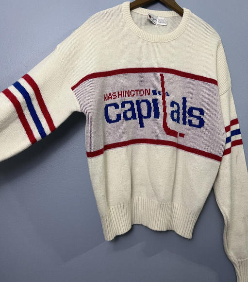 Vintage Cliff Engle LTD Washington Capitals NHL Hockey Sweater USA 80s Size XL - Picture 2 of 12